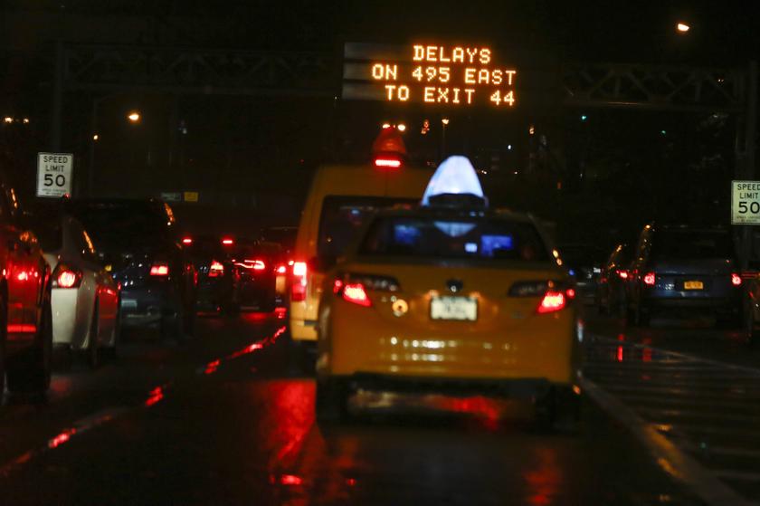 A digital traffic board reports delays in New York, November 26, 2013. u00e2u20acu201d Reuters pic