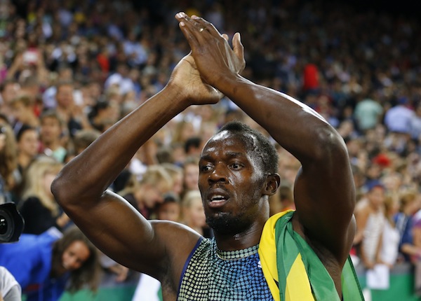 Usain Bolt of Jamaica celebrates after winning the menu00e2u20acu2122s 100 metres at the Weltklasse Diamond League athletics meeting in Zurich August 29, 2013. u00e2u20acu201d Reuters pic