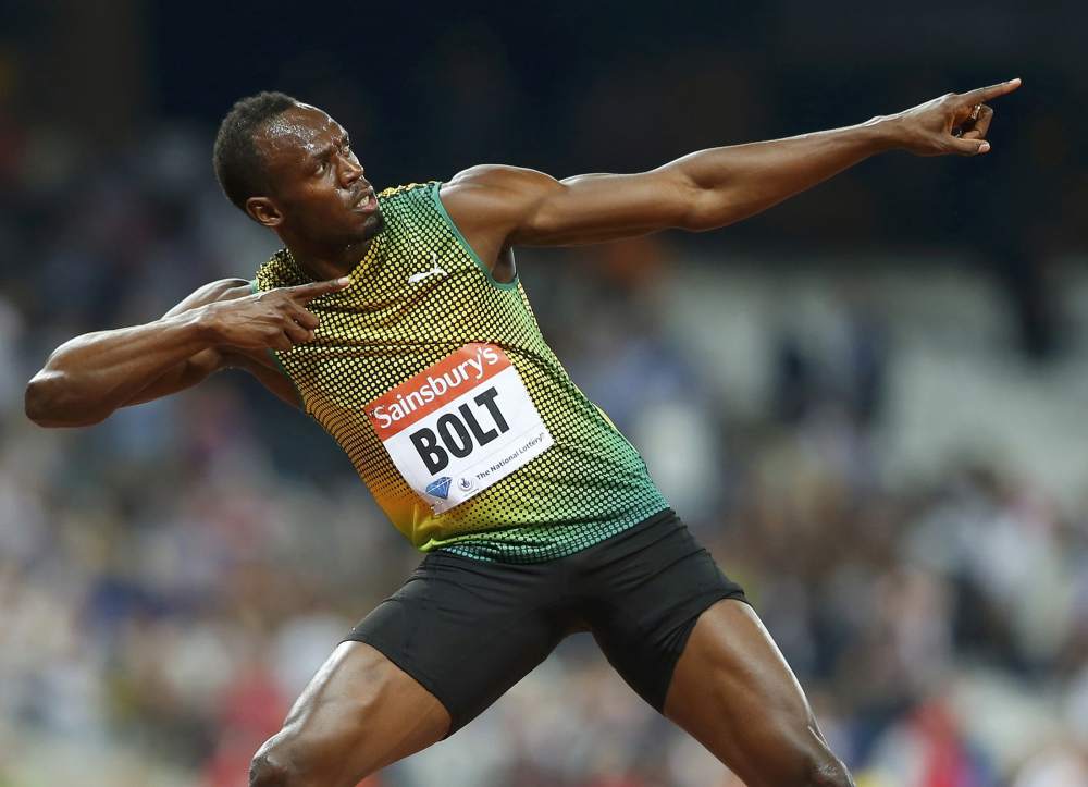 Usain Bolt of Jamaica reacts after winning the menu00e2u20acu2122s 100m during the London Diamond League Anniversary Games athletics meeting at the Olympic Stadium in London on July 26, 2013. u00e2u20acu201d Reuters pic