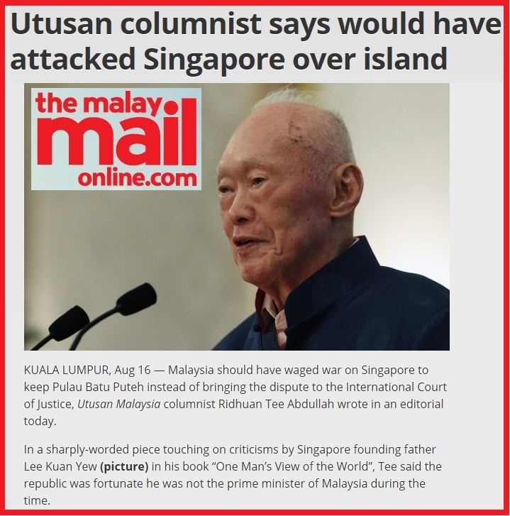 Kenyataan Ridhuan Tee Abdullah turut dilaporkan di The Malay Mail Online (16 Ogos 2013).