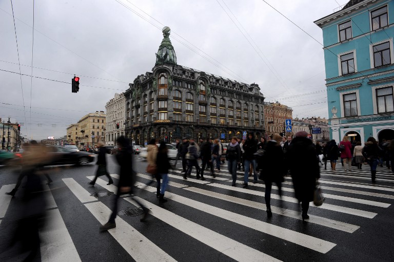 A picture taken in Russia's second city of St Petersburg on November 1, 2013, shows a view of a building where the social network VKontakte (In Touch) rents an office space. u00e2u20acu201d AFP pic