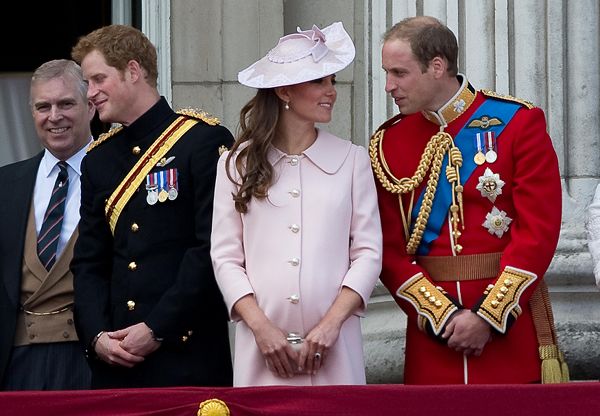 Britainu00e2u20acu2122s Prince Harry, Prince William and Catherine, Duchess of Cambridge stand on the balcony of Buckingham Palace after the Trooping the Colour ceremony in central London June 15, 2013. u00e2u20acu201d Reuters picn