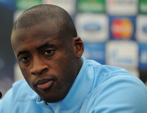 A file picture taken on October 2, 2012, shows Manchester City's Ivorian midfielder and captain Yaya Toure during a press conference at the clubs' Carrington training complex, in Manchester. u00e2u20acu201d AFP pic