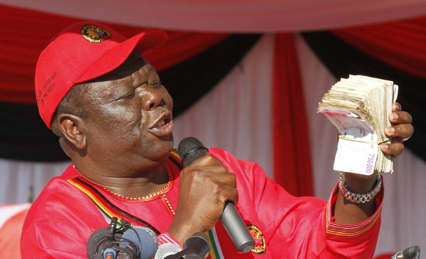 Tsvangirai at the launch of his election campaign in Marondera July 7, 2013. — Reuters pic